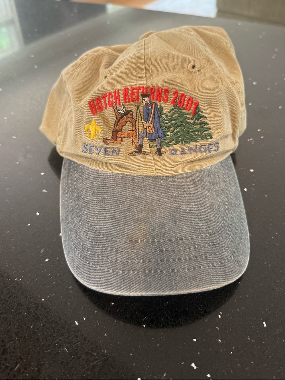 Seven Ranges Hutch Returns 2001 Khaki & Blue Embroidered Baseball Cap